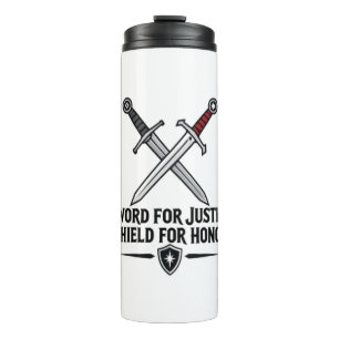Sword For Justice Shield For Honor Fantasy Gaming Thermal Tumbler