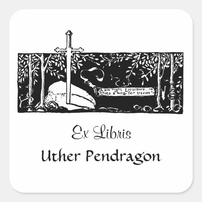 Sword In The Stone Square Sticker (Front)