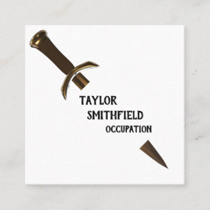 sword knife shield modern trendy business card