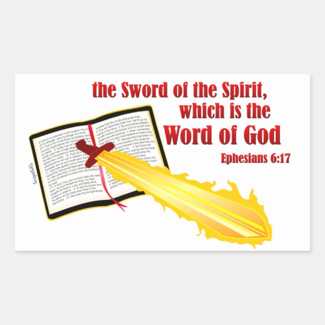 sword of the spirit christian gift sticker (Front)