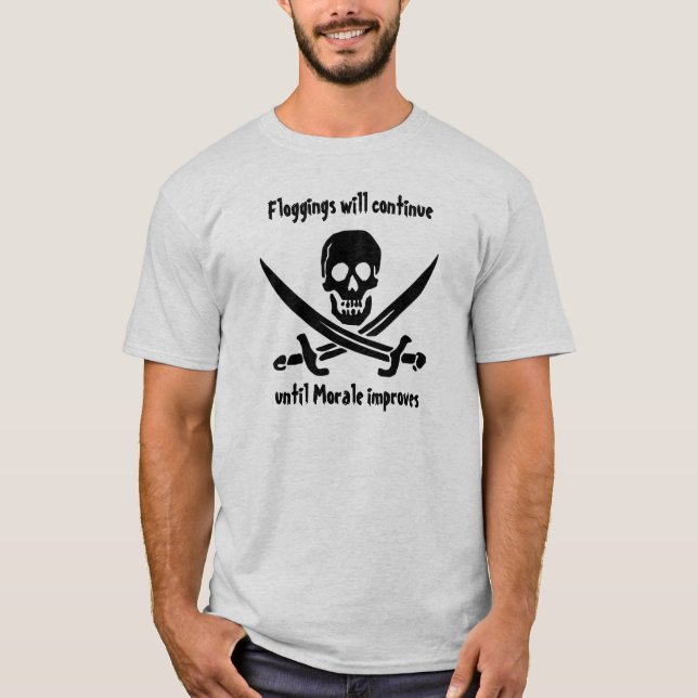 Sword Pirate Morale Jolly Roger T-Shirt (Front)