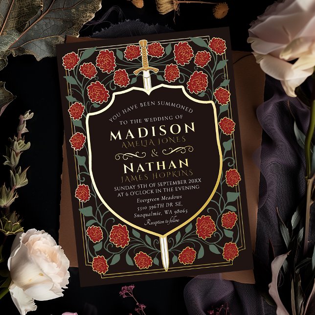 Sword & Shield Medieval Fantasy Monogram Wedding  (Creator Uploaded)