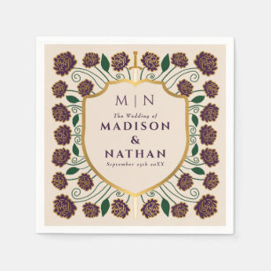 Sword & Shield Medieval Fantasy Monogram Wedding Napkin