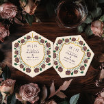 Sword & Shield Medieval Fantasy Monogram Wedding Paper Coaster<br><div class="desc">Invite your wedding guests with this Royal Sword & Shield Medieval Fantasy Monogram design. This design is perfect for couples seeking a regal, yet modern-day medieval fantasy aesthetic. Personalize the text, font, and colours to suit your design preferences. Matching Items in our shop for a complete party theme. Design is...</div>