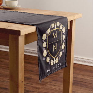 Sword & Shield Medieval Fantasy Monogram Wedding  Short Table Runner