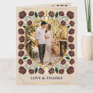 Sword & Shield Medieval Fantasy Monogram Wedding Thank You Card