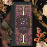 Sword & Shield Medieval Fantasy Save the Date Invitation<br><div class="desc">Invite your wedding guests with this Royal Sword & Shield Medieval Fantasy Monogram design. This design is perfect for couples seeking a regal, yet modern-day medieval fantasy aesthetic. Personalize the text, font, and colours to suit your design preferences. Matching Items in our shop for a complete party theme. Design is...</div>