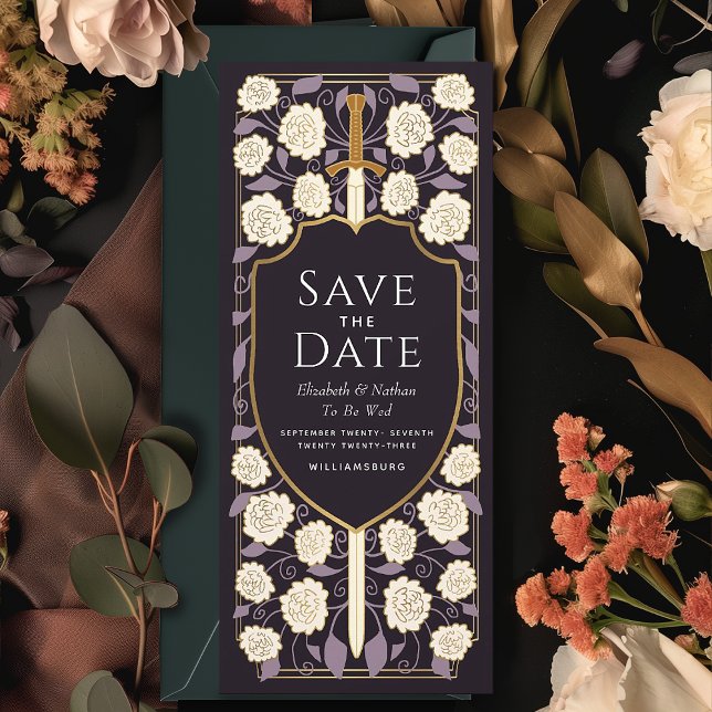 Sword & Shield Medieval Fantasy Save the Date Invitation (Creator Uploaded)