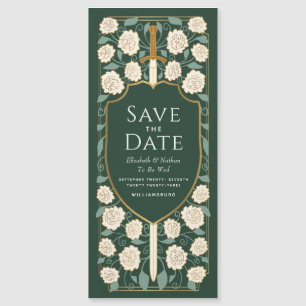 Sword & Shield Medieval Fantasy Save the Date Magnetic Invitation