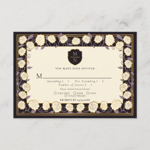 Sword & Shield Medieval Fantasy Wedding RSVP  Enclosure Card