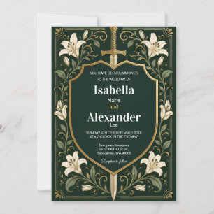 Sword & Shield Medieval Wedding Invitation