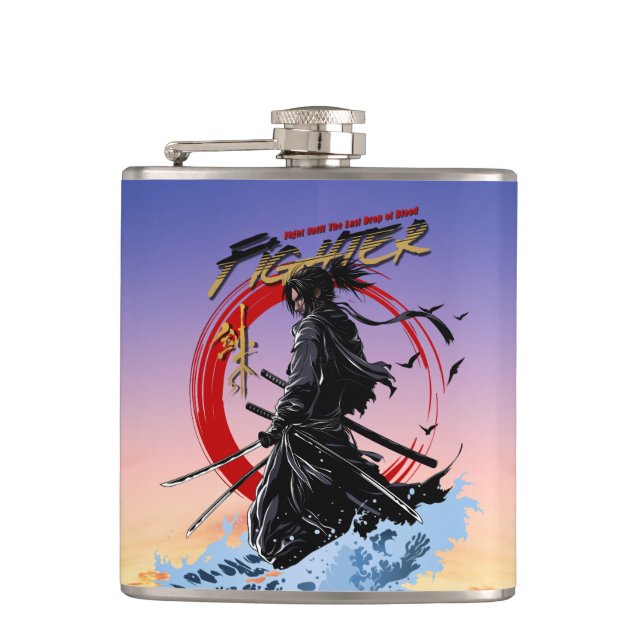Swordfighter |  hip flask (Front)