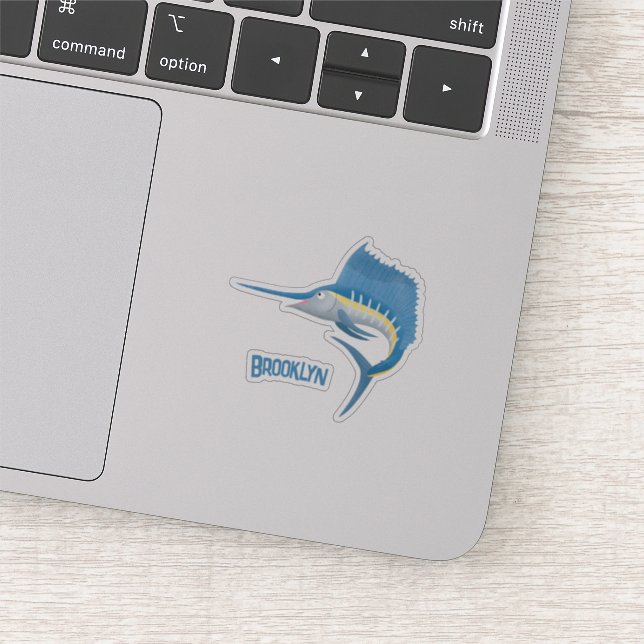 Swordfish sailfish fun cartoon illustration  (Detail)