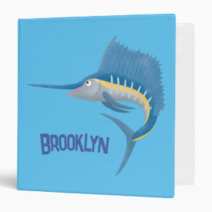 Swordfish sailfish fun cartoon illustration binder