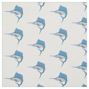 Swordfish sailfish fun cartoon illustration  fabric
