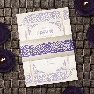 Swords Celtic Wedding Invitation Belly Band
