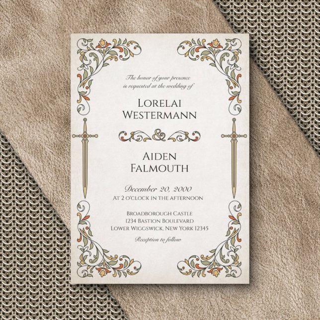 Swords Gamer Fantasy Wedding Invitation (Creator Uploaded)