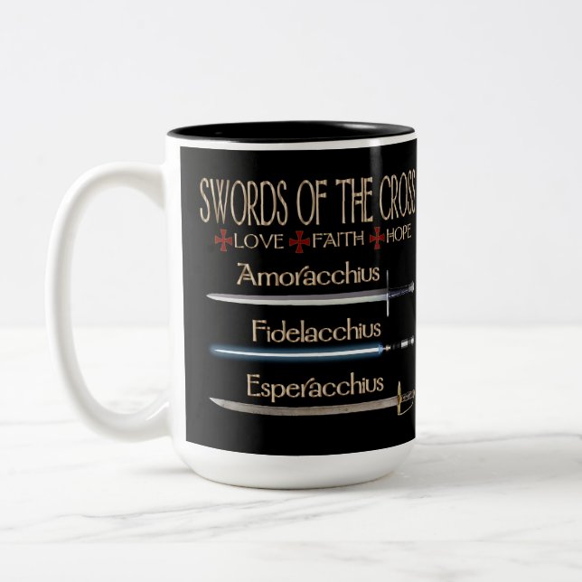 Swords Of The Cross Dresden Fans Two-Tone Coffee Mug (Left)