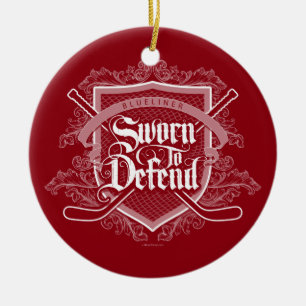Sworn To Defend (Hockey Defenseman) Ceramic Ornament