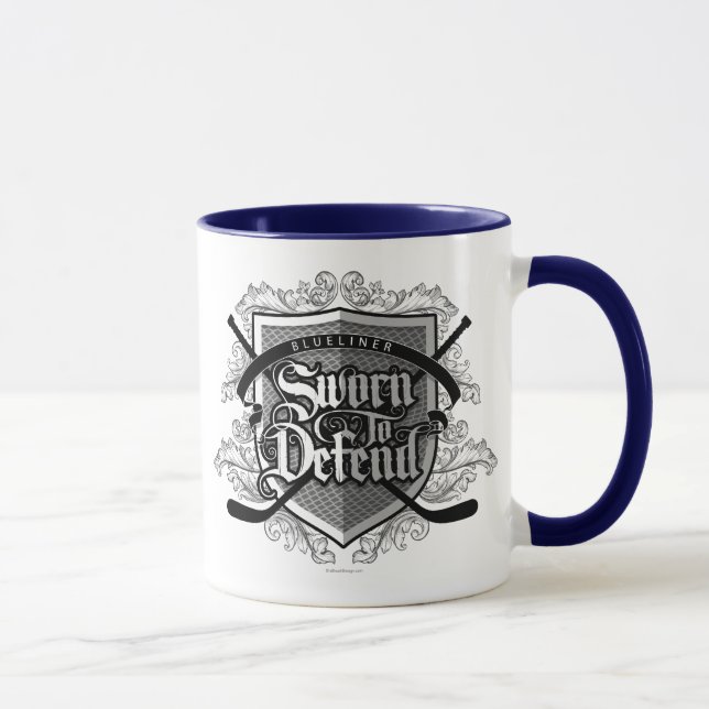 Sworn To Defend (Hockey Defenseman) Mug (Right)