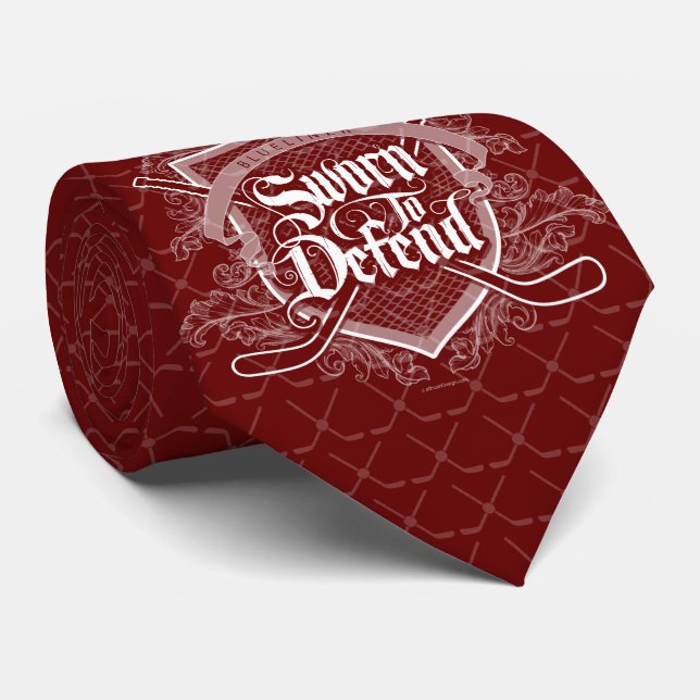 Sworn To Defend (Hockey Defenseman) Tie (Rolled)