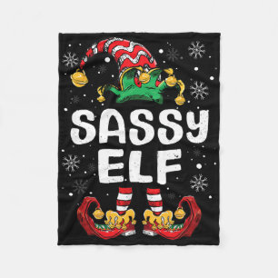 Sy Elf Family Matching Christmas Funny Fleece Blanket