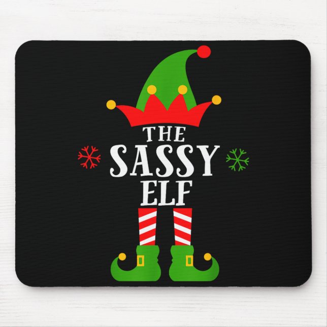 Sy Elf Funny Matching Family Group Christmas Pajam Mouse Pad (Front)