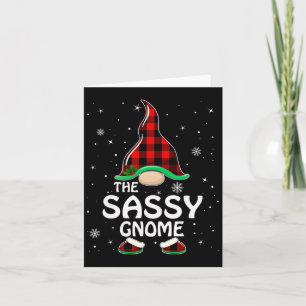 Sy Gnome Buffalo Plaid Matching Family Christmas P Card