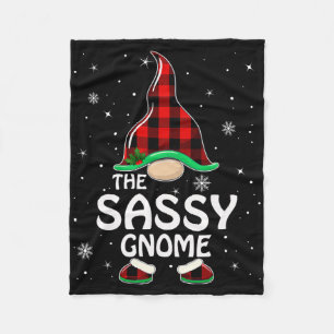 Sy Gnome Buffalo Plaid Matching Family Christmas P Fleece Blanket