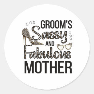 Sy Mother Of The Groom Shower Groom's Mom  Classic Round Sticker