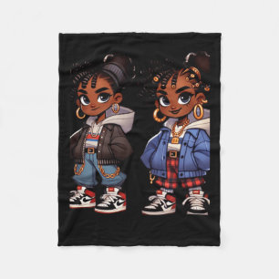 Sy Sisters Twin Vibes Sticker Fleece Blanket