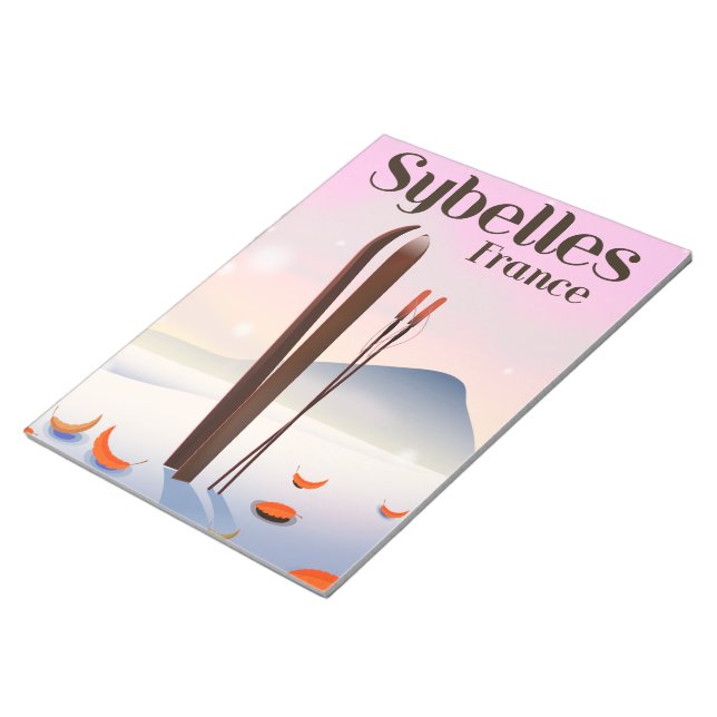 Sybelles France Ski poster Notepad (Angled)