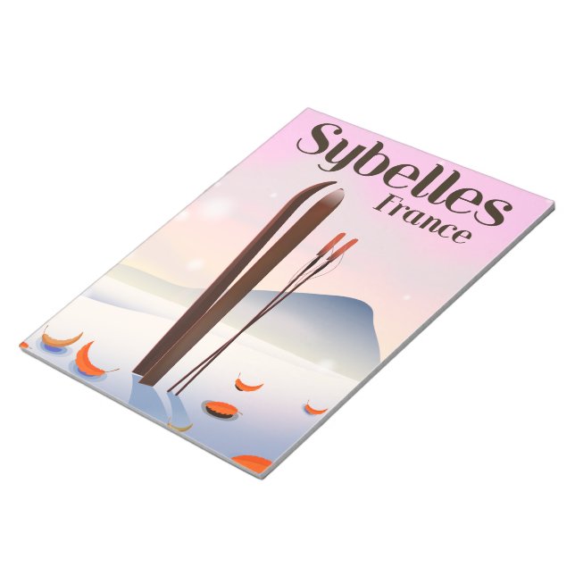 Sybelles France Ski poster Notepad (Angled)
