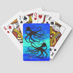 Sybille's Octopus Blu/Grn - Bicycle Playing Cards