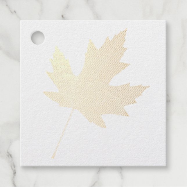 Sycamore Leaf Foil Favor Tag (Front)