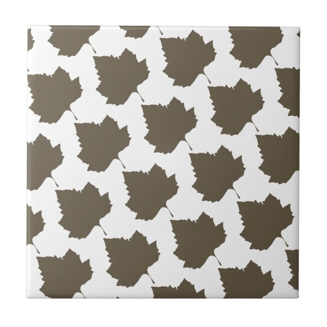 Sycamore Tree Brown Leaf Pattern Tile (Front)