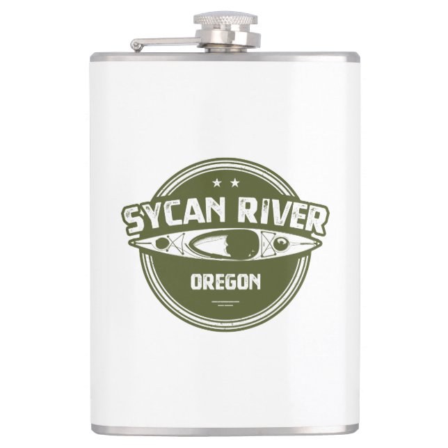 Sycan River Oregon Kayaking Hip Flask (Front)