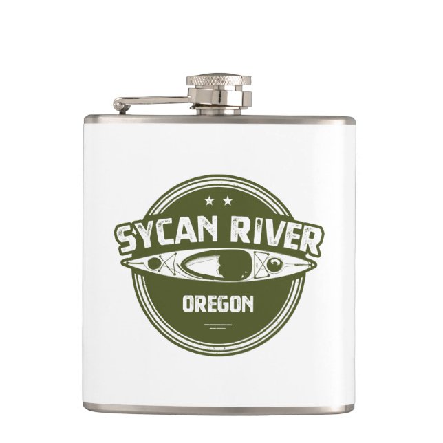 Sycan River Oregon Kayaking Hip Flask (Front)