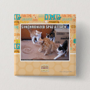 Sychronized Spaz Attack 2 Inch Square Button