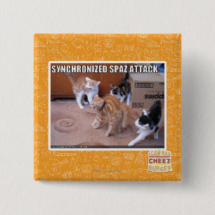 Sychronized Spaz Attack 2 Inch Square Button
