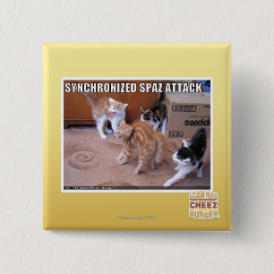 Sychronized Spaz Attack 2 Inch Square Button