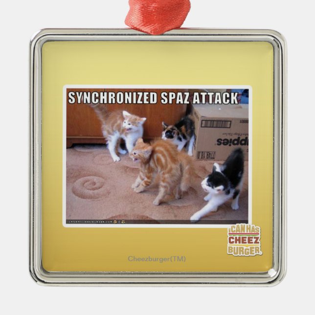 Sychronized Spaz Attack Metal Ornament (Front)