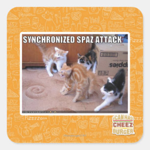 Sychronized Spaz Attack Square Sticker