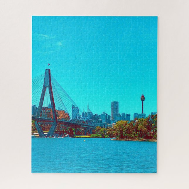 Sydney ANZAC Bridge harbour scene Jigsaw Puzzle (Vertical)