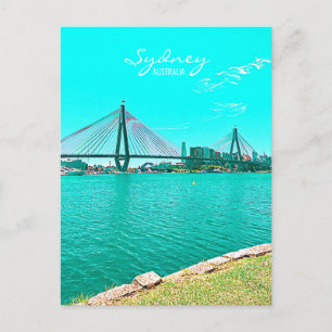 Sydney ANZAC Bridge harbour scene Postcard