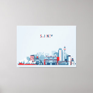 Sydney Australia City Skyline Canvas Print