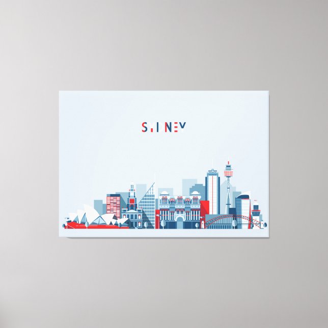 Sydney Australia City Skyline Canvas Print (Front)