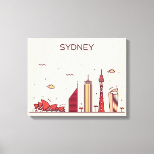 Sydney, Australia   Doodle Skyline Canvas Print