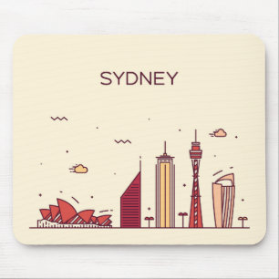 Sydney, Australia   Doodle Skyline Mouse Pad