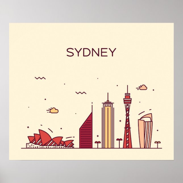 Sydney, Australia | Doodle Skyline Poster (Front)